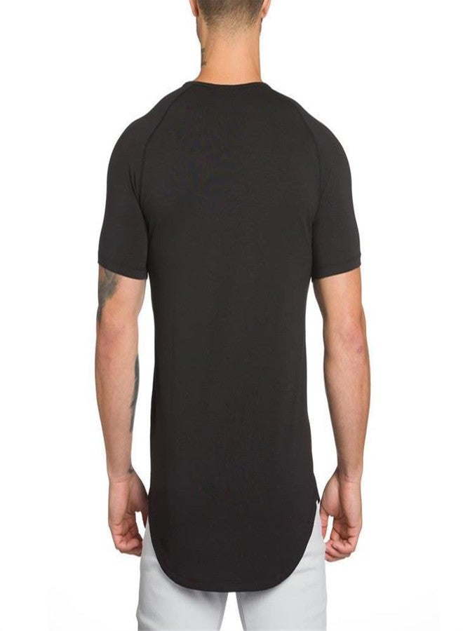 TEZO Mens Gym Workout Slim Fit Short Sleeve T-Shirt Cotton Performance Athletic Shirts Running Fitness Tee Loungewear(SOBK S) - Image 3